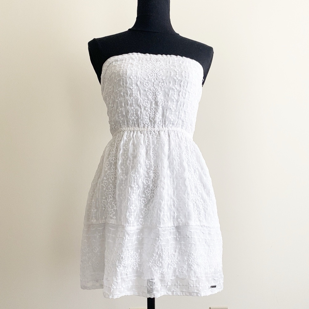 Vintage Abercrombie & Fitch Embroidered Lace Mini Dress sundress – Size XS - Picture 3 of 6